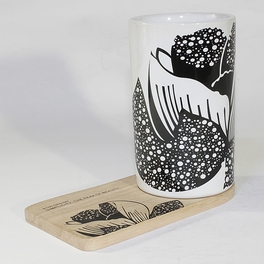 Blancho Bedding [Peony] Graphic Mug / Wood Coaster - No Handle (4.4 Inch Height)