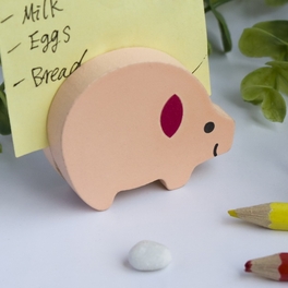 Blancho Bedding [Pig & Hedgehog] - Card Holder / Wooden Clips / Wooden Clamps / Animal Clips