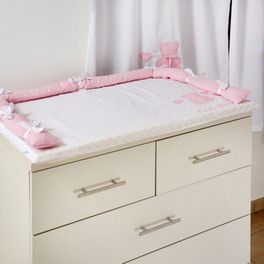 blancho bedding Pink Bear Hearts Crib Bedding Accessory - Dresser Cover