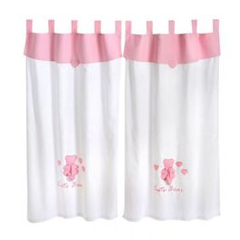 blancho bedding Pink Bear Hearts Crib Bedding Accessory - Window Curtain