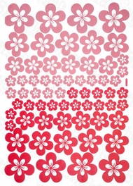 Blancho Bedding Pink Blossoming Flowers - Large Wall Decals Stickers Appliques Home Decor