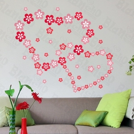 blancho bedding Pink Blossoming Flowers - Large Wall Decals Stickers Appliques Home Decor