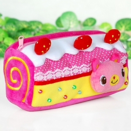 Blancho Bedding [Pink Cake] Embroidered Applique Pencil Pouch Bag / Pencil Holder / Carrying Case (3.5*2.5*2.5)