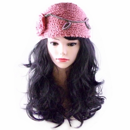 Blancho Bedding [Pink Floral] Women Winter/Autumn Decorative Woolen Headwear/Headband
