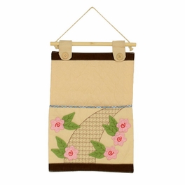 Blancho Bedding [Pink Flowers] Ivory/Wall Hanging/Wall Organizers/Wall Pocket/Wall Pocket (11*14)