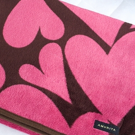 Blancho Bedding [Pink Heart] Japanese Coral Fleece Baby Throw Blanket (26 By 39.8 Inches)