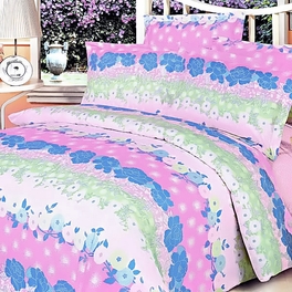 blancho bedding [Pink Kaleidoscope] 100% Cotton 7PC Bed In A Bag (King Size)