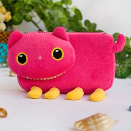 blancho bedding [Pink Kitty] Medium Plush Gadget Cosmetic Bag / Camera bag / Hand Purse Wallet (6.1*3.5*1.5)