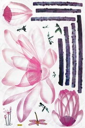 Blancho Bedding Pink Lily - X-Large Wall Decals Stickers Appliques Home Decor