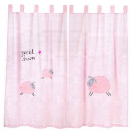 blancho bedding Pink Sheep Cotton Baby Crib Bedding Accessory - Curtain