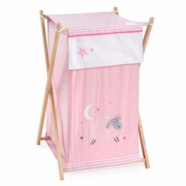 Blancho Bedding Pink Sheep Cotton Baby Crib Bedding Set Collection (3PC + 1 X Hamper)