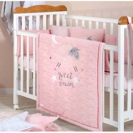 Blancho Bedding Pink Sheep Cotton Baby Crib Bedding Set Collection (3PC + 1 Set Curtain)