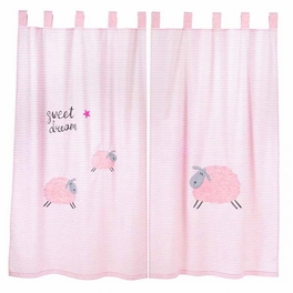 Blancho Bedding Pink Sheep Cotton Baby Crib Bedding Set Collection (3PC + 1 Set Curtain)