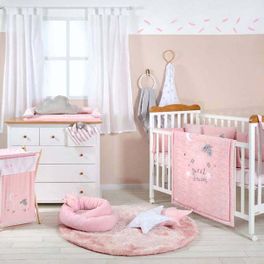 blancho bedding Pink Sheep Cotton Baby Crib Bedding Set Collection (3PC + 1 x Diaper Bag)