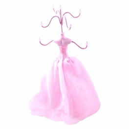 Blancho Bedding [Pink Sheer Dress] Jewelry Display Holder Figure Stand Light Pink