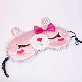 blancho bedding [Pink Temptation] Embroidered Applique Eye Shade / Sleeping Mask Cover / Sleep Blinder (7.9*3.1)