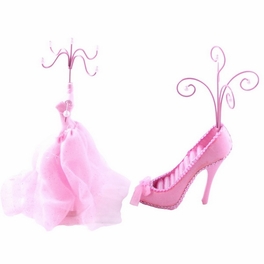 Blancho Bedding [Pinky] Jewelry Display Holder Stand Combo Light Pink