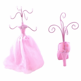 Blancho Bedding [Pinky] Jewelry Display Holder Stand Combo Light Pink