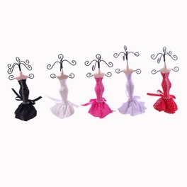 Blancho Bedding Pinup - Set Of 5 Dress Up Doll Necklace Display - Mini Jewelry Holder Jewelry Stand Combos (H) 7" X (W) 3"