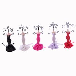 blancho bedding Pinup - Set of 5 Dress Up Doll Necklace Display - Mini Jewelry Holder Jewelry Stand Combos (H) 7" x (W) 3"