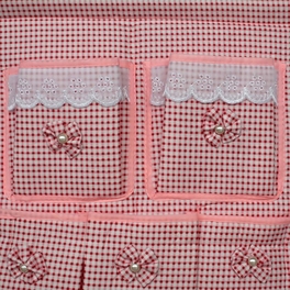 Blancho Bedding [Plaid & Allover] Pink/Wall Hanging/ Wall Baskets / Hanging Baskets/Wall Organizers (15*19)
