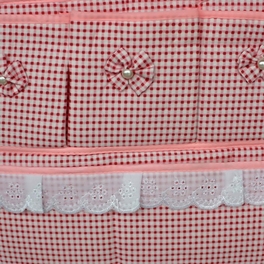 Blancho Bedding [Plaid & Allover] Pink/Wall Hanging/ Wall Baskets / Hanging Baskets/Wall Organizers (15*19)