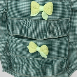 Blancho Bedding [Plaid & Bowknot] Green/Wall Hanging/ Hanging Baskets/Wall Organizers/ Baskets (11*21)