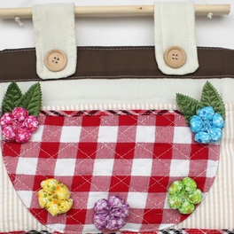 Blancho Bedding [Plaid & Flowers] Pink/Wall Hanging/ Wall Organizers / Wall Baskets / Hanging Baskets (11*23)