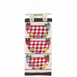 blancho bedding [Plaid & Flowers] Pink/Wall Hanging/ Wall Organizers / Wall Baskets / Hanging Baskets (11*23)