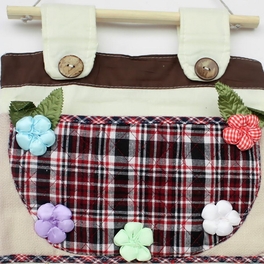 Blancho Bedding [Plaid & Flowers] Wall Hanging/ Wall Organizers / Wall Baskets / Hanging Baskets (11*24)