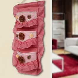 Blancho Bedding [Plaid & Lace] Red/Wall Hanging/ Wall Organizers / Baskets / Hanging Baskets/Baskets (11*20)