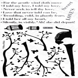 Blancho Bedding Poetry Cat - Hemu Wall Decals Stickers Appliques Home Decor 12.6 BY 23.6 Inches