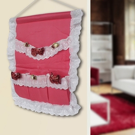 Blancho Bedding [Polka Dot & Bud Silk] Red/Wall Hanging/ Hanging Baskets / Wall Baskets / Baskets (17*18)