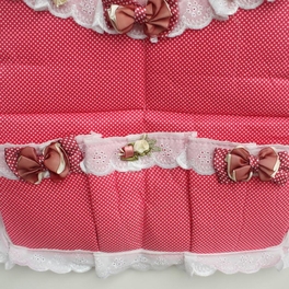 Blancho Bedding [Polka Dot & Bud Silk] Red/Wall Hanging/ Wall Organizers / Wall Pocket / Baskets (17*18)