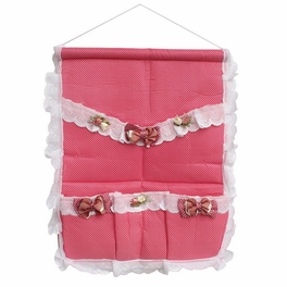 blancho bedding [Polka Dot & Bud Silk] Red/Wall Hanging/ Wall Organizers / Wall Pocket / Baskets (17*18)