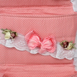 Blancho Bedding [Polka Dot & Lace] Pink/Wall Hanging/ Wall Baskets /Wall Organizers/Hanging Baskets (11*22)