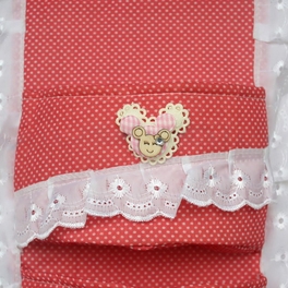 Blancho Bedding [Polka Dot & Lace] Red/Wall Hanging/ Wall Baskets /Wall Organizers/ Hanging Baskets (9*16)