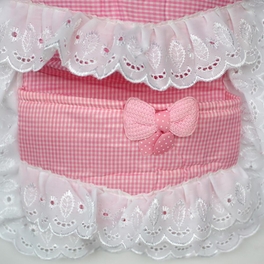 Blancho Bedding [Polka Dot & Plaid] Pink/Wall Hanging/ Wall Organizers / Baskets / Hanging Baskets (11*20)