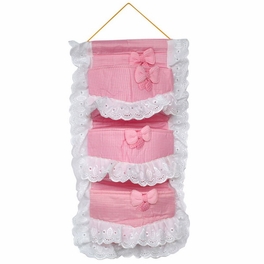 blancho bedding [Polka Dot & Plaid] Pink/Wall Hanging/ Wall Organizers / Baskets / Hanging Baskets (11*20)