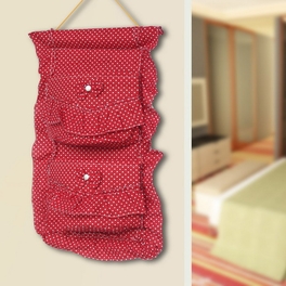 Blancho Bedding [Polka Dot] Red/Wall Hanging/ Wall Baskets /Wall Organizers/Hanging Baskets/Baskets (10*17)
