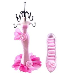 blancho bedding [Polly] Jewelry Display Holder Stand Combo Light Pink