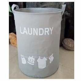 Blancho Bedding Polyester Home Laundry Basket Bags Clothes Hamper Storage Toy Organizer - Gray