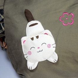 Blancho Bedding [Pretty Cat] 100% Cotton Canvas Shoulder Bag / Swingpack / Travel Bag
