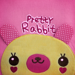 Blancho Bedding [Pretty Rabbit] Embroidered Applique Kids Fabric Art Tote Bag / Shopper Bag (9.5*10.6*2.1)