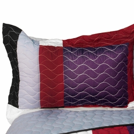 Blancho Bedding [Pretty Raisin] 3PC Vermicelli - Quilted Patchwork Quilt Set (Full/Queen Size)