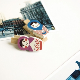 Blancho Bedding [Pretty Tumbler] - Wooden Clips / Wooden Clamps / Mini Clips