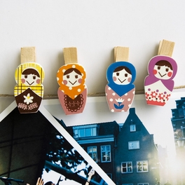 Blancho Bedding [Pretty Tumbler] - Wooden Clips / Wooden Clamps / Mini Clips