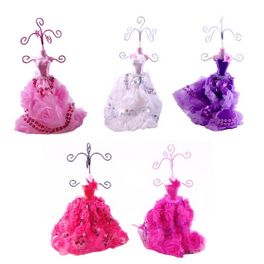 blancho bedding Princess - Set of 5 Dress Up Doll Necklace Display - Mini Jewelry Holder Jewelry Stand Combos (H) 7" x (W) 3"