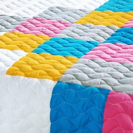 Blancho Bedding [Pure Heaven] 3PC Vermicelli-Quilted Patchwork Quilt Set (Full/Queen Size)