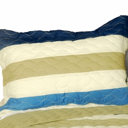 Blancho Bedding [Pure Sea Air] 3PC Patchwork Quilt Set (Full/Queen Size)